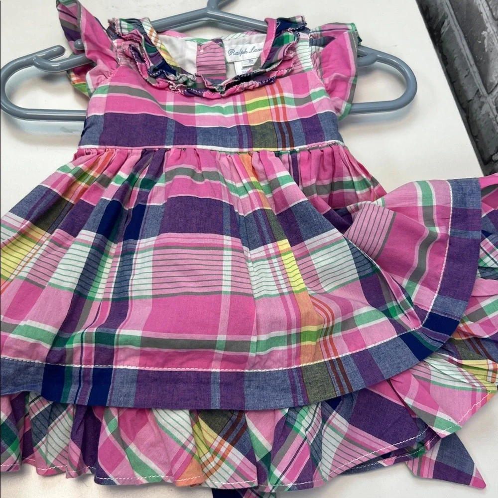 Baby girl's Ralph‎ Lauren Pink and Green Plaid Dress